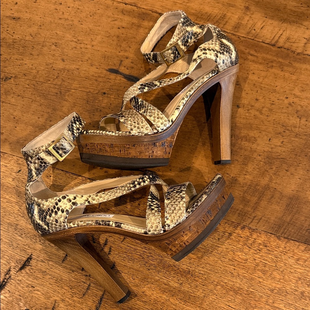 Jimmy Choo Snakeskin Strappy Heels